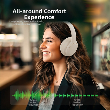 Bluetooth austiņas uz galvas, divkanālu stereo, Bluetooth 5.3, 15 m pārraides diapazons, vairāk nekā 8 stundu darbības laiks, PC+ABS materiāls