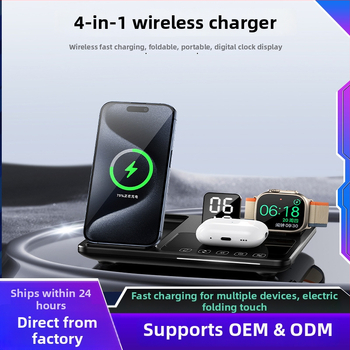 Viacúčelová stolová bezdrôtová nabíjačka – Apple kompatibilný, 15W rýchle nabíjanie, celkový výkon 22,5W, výstupný prúd 2,5A, QC2.0 protokol