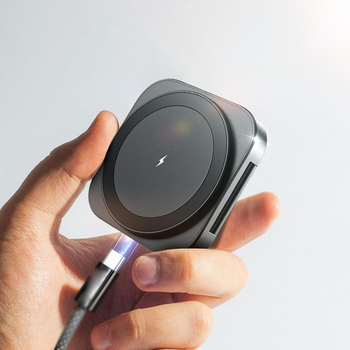 Sklopivi stolni 3-u-1 bezični punjač s magnetskim napajanjem za Apple Watch, prijenosni držač, PD brzo punjenje 15W