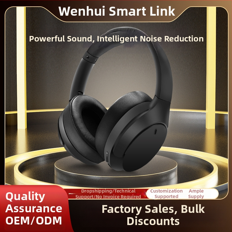 Bezdrôtové slúchadlá cez uši s Bluetooth, ANC, 40 mm meniče, skladací dizajn, vstavaný mikrofón