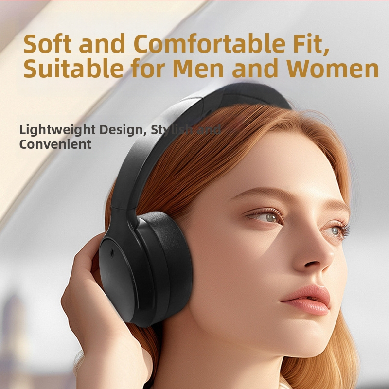 Bezdrôtové slúchadlá cez uši s Bluetooth, ANC, 40 mm meniče, skladací dizajn, vstavaný mikrofón