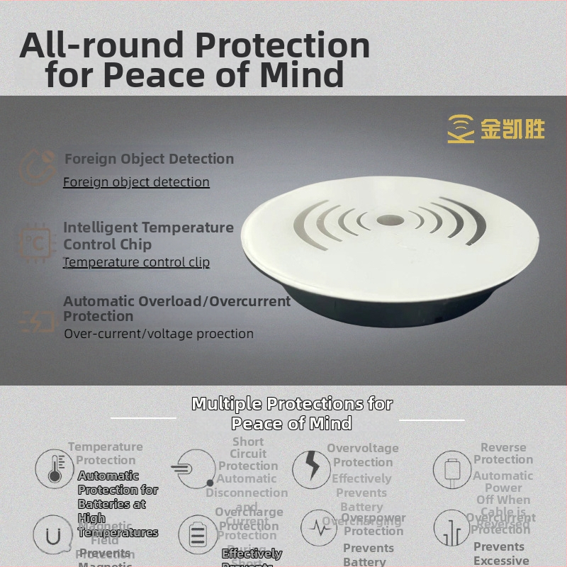 Vložený bezdrôtový nabíjač s kabelovou krabičkou – 15W, QC3.0, zabudovaná inštalácia, rýchle nabíjanie, 60 mm montážny otvor