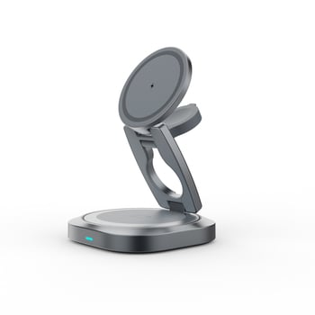 Încărcător wireless pliabil rotativ Qi2.2 25W pentru telefon, încărcare rapidă 3‑în‑1 pentru ceas (PD, încărcare magnetică)