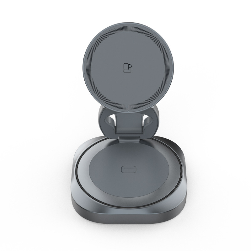 Încărcător wireless pliabil rotativ Qi2.2 25W pentru telefon, încărcare rapidă 3‑în‑1 pentru ceas (PD, încărcare magnetică)