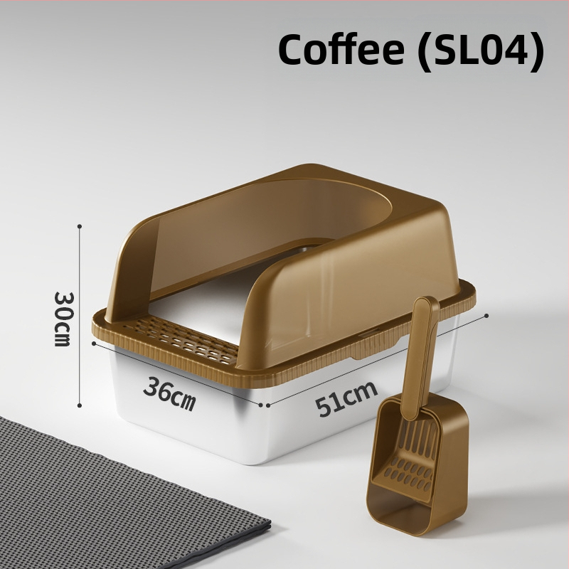 Mačací záchod - kov + plast, ľahko čistí, široké a zosilnené prevedenie, proti únikom, veľký otvorený priestor