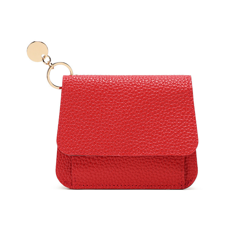 Mini portofel pliabil pentru monede și carduri, închidere magnetică, PU piele, stil urban minimalist, formă orizontală pătrată, buzunar pentru ID