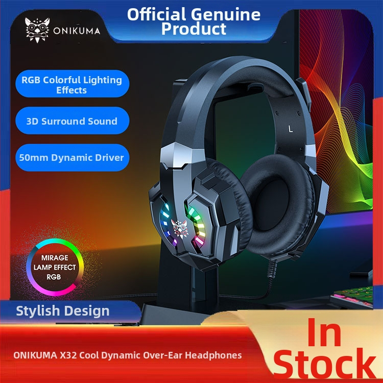 ONIKUMA Bezdrôtové herné slúchadlá s 50 mm meničmi, USB dongle, RGB osvetlenie, redukcia šumu