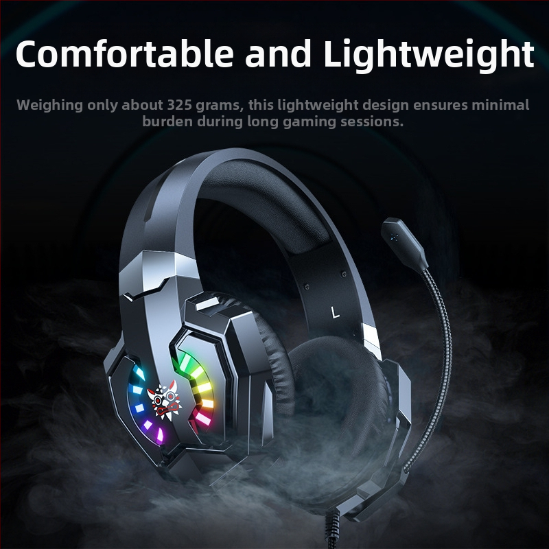 ONIKUMA Bezdrôtové herné slúchadlá s 50 mm meničmi, USB dongle, RGB osvetlenie, redukcia šumu