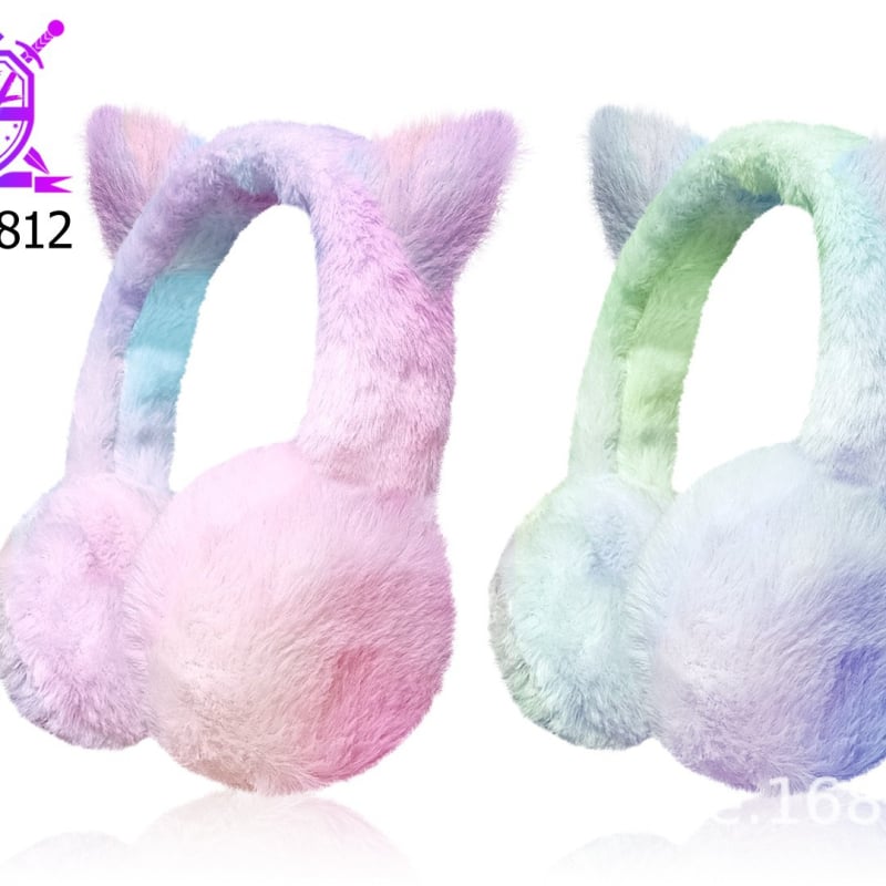 MSL-812 Ακουστικά με γούνινα αυτιά γάτας (Bluetooth 5.0, εμβέλεια 10 μ., σχεδιασμός για τοποθέτηση στο κεφάλι, μουσική και κλήσεις)