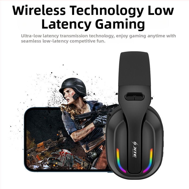 Bezdrôtové RGB herné slúchadlá s mikrofónom, 400 mAh batéria, 26 h výdrž, USB-C nabíjanie