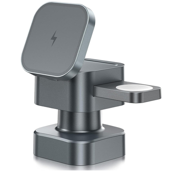 Jiujiu 4-σε-1 MagSafe Ασύρματος Φορτιστής για iPhone, Ακουστικά και Apple Watch – μαγνητική φόρτιση, φόρτιση ταυτόχρονα τηλεφώνου/ρολογιού/ακουστικών, αναδιπλούμενος σχεδιασμός, 15W εξόδου