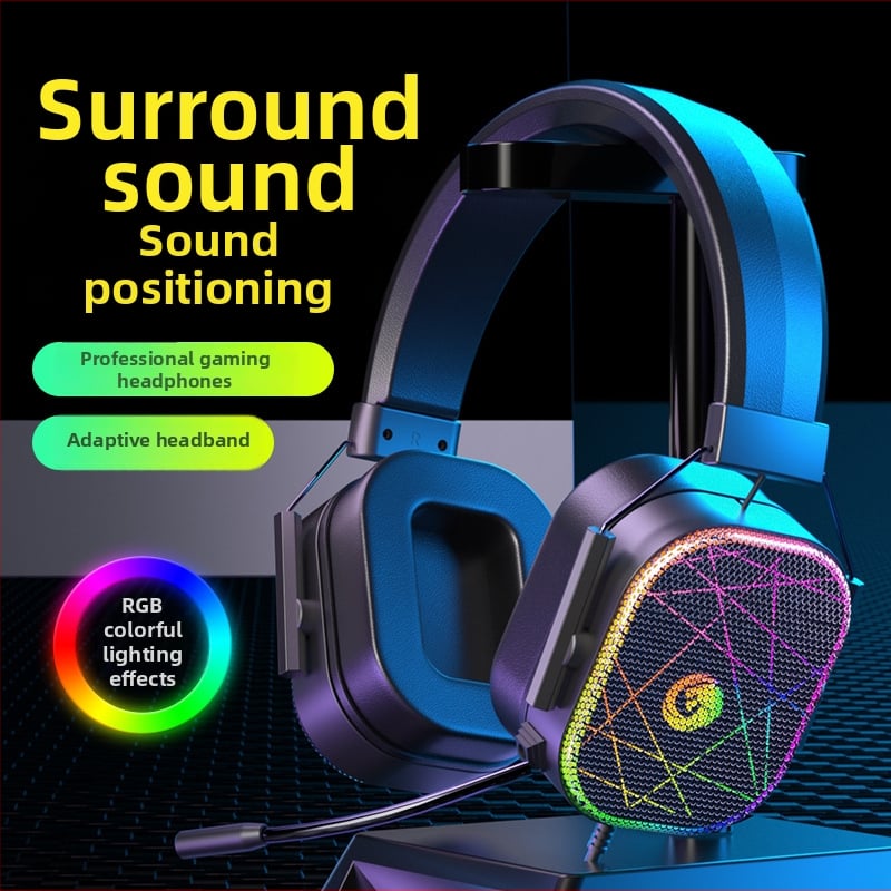 Drôtový herný headset so 7.1 surround zvukom, USB rozhranie, RGB osvetlenie, dvojitý 3,5 mm konektor a zabudovaný mikrofón