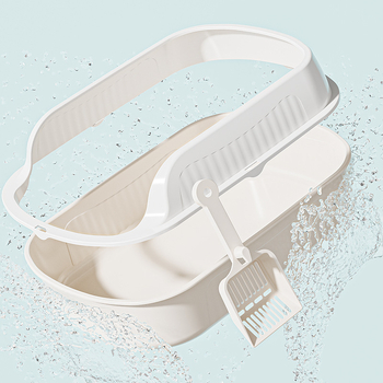 Hamani poluzatvorená misa na mačací trus, proti rozstrekovaniu a kontrole vône, PP plast