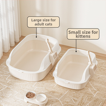 Hamani poluzatvorená misa na mačací trus, proti rozstrekovaniu a kontrole vône, PP plast