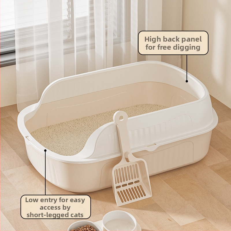 Hamani poluzatvorená misa na mačací trus, proti rozstrekovaniu a kontrole vône, PP plast