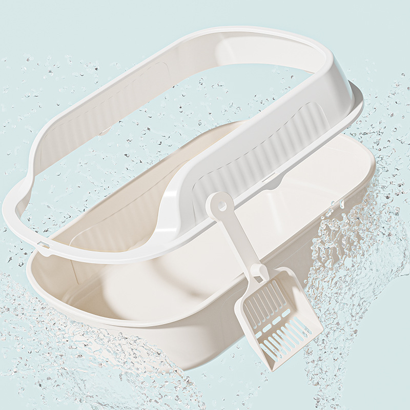 Hamani poluzatvorená misa na mačací trus, proti rozstrekovaniu a kontrole vône, PP plast