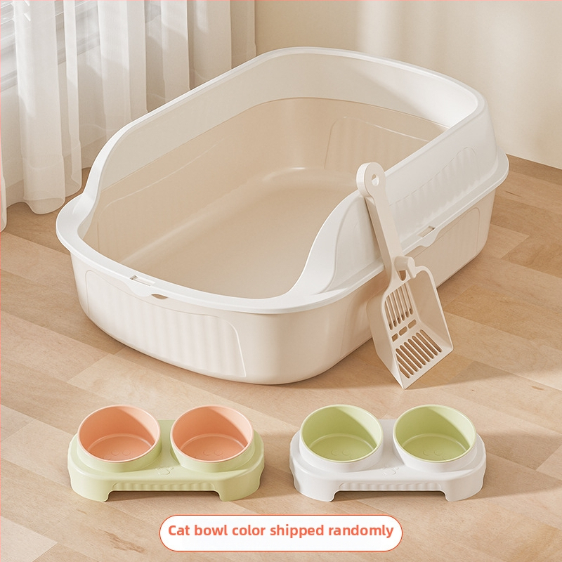 Hamani poluzatvorená misa na mačací trus, proti rozstrekovaniu a kontrole vône, PP plast