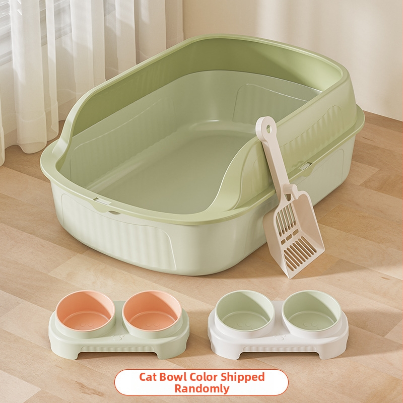 Hamani poluzatvorená misa na mačací trus, proti rozstrekovaniu a kontrole vône, PP plast