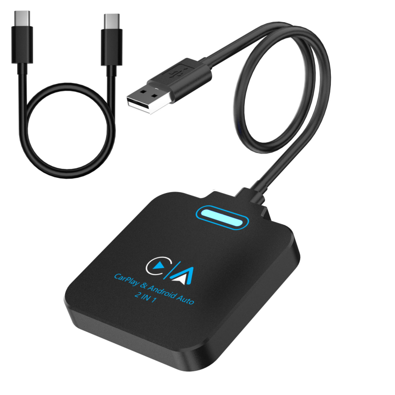 Bežični CarPlay pretvarač, kompatibilan s Android Auto; omogućuje istovremenu povezanost s Androidom i iOS-om; 8-jezgreni CPU, 1GB RAM, 16GB ROM, USB-C/USB sučelje