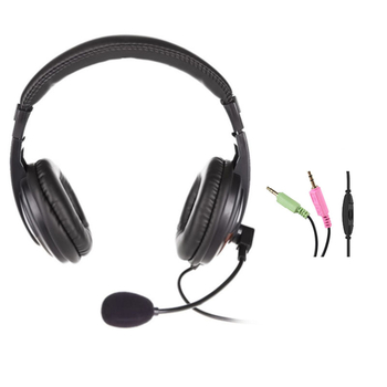 Drôtové slúchadlá s mikrofónom pre PC – 3,5 mm konektor, 32 Ω impedance, frekvenčný rozsah 38–40 Hz, kábel 1,5 m