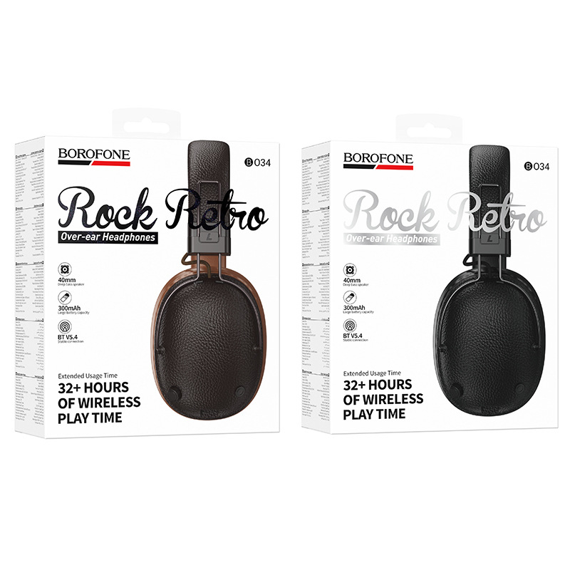 Borofone Bo34 Bluetooth slúchadlá | Bezdrôtový stereo zvuk | Bluetooth 5.4 | Rozsah 10 m | Výdrž batérie > 8 h