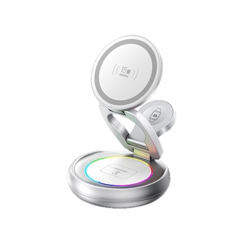 Remax 3-in-1 μαγνητικό ασύρματο φορτιστή για iPhone, Apple Watch και AirPods — Qi2, έως 15W, μαγνητική φόρτιση, αναδιπλούμενος σχεδιασμός