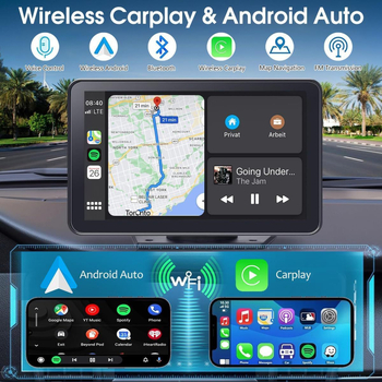 Bežični CarPlay navigacijski sustav za automobil s Bluetooth FM in HD prikazom stražnje kamere — Dual‑core CPU • 1GB RAM • 16GB ROM • 1080P zaslon • Type-C sučelje