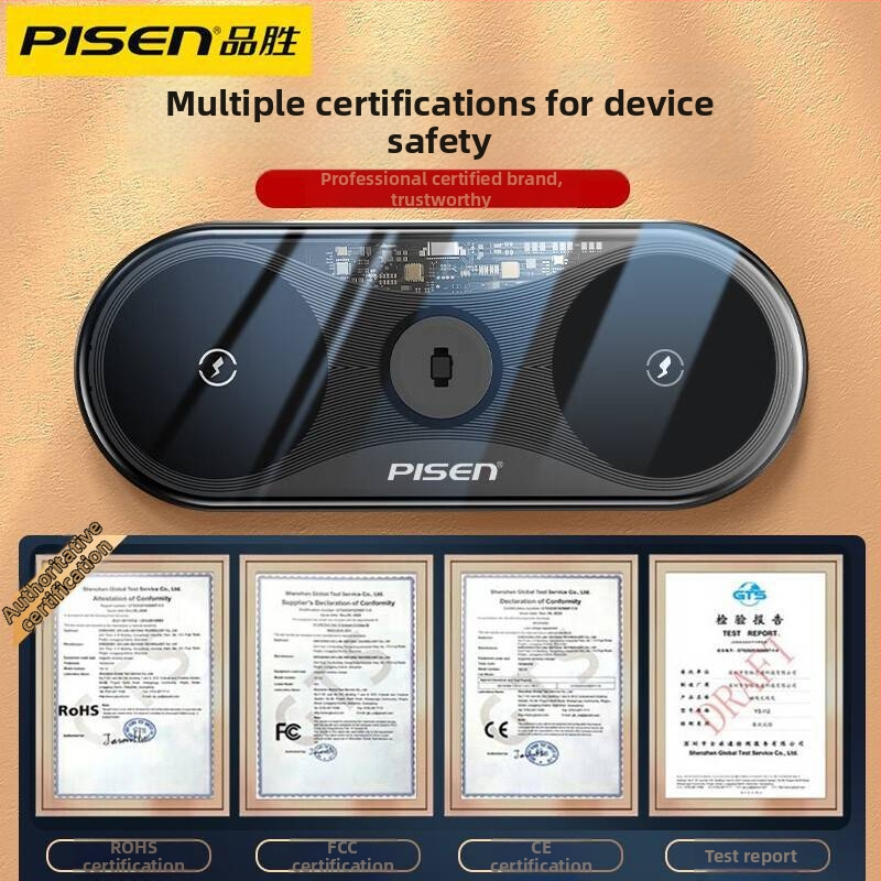 Trojvazný bezdrôtový nabíjač WX03XY-C40 s PD, 15W, univerzálny nabíjač pre telefón a hodinky