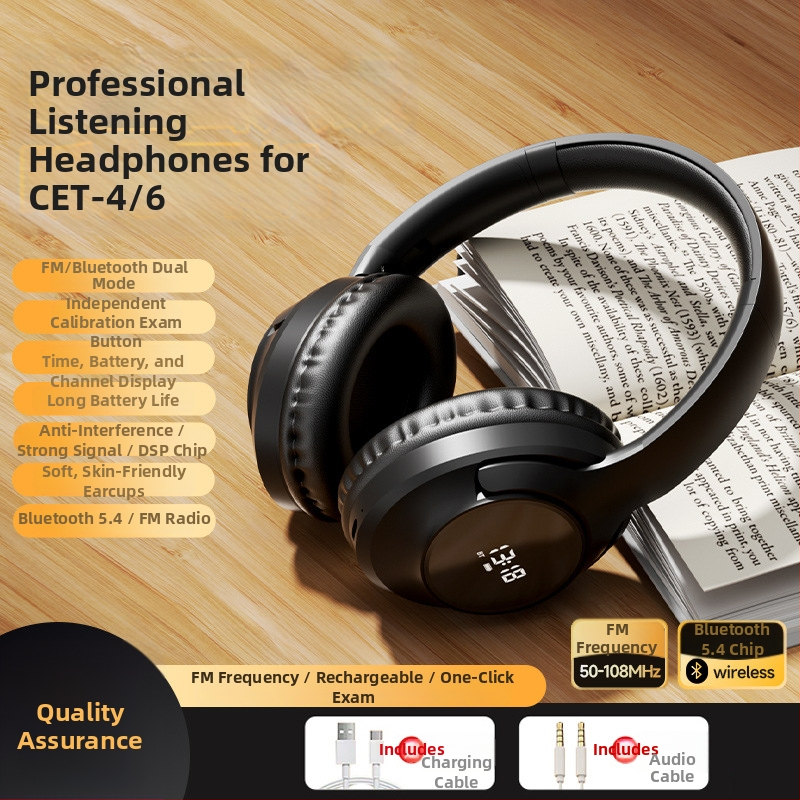 Bezdrôtové slúchadlá pre anglické počúvanie Cet-4/6, 40 mm reproduktory, 32 Ω, 20–20000 Hz, 98 dB, bez mikrofónu