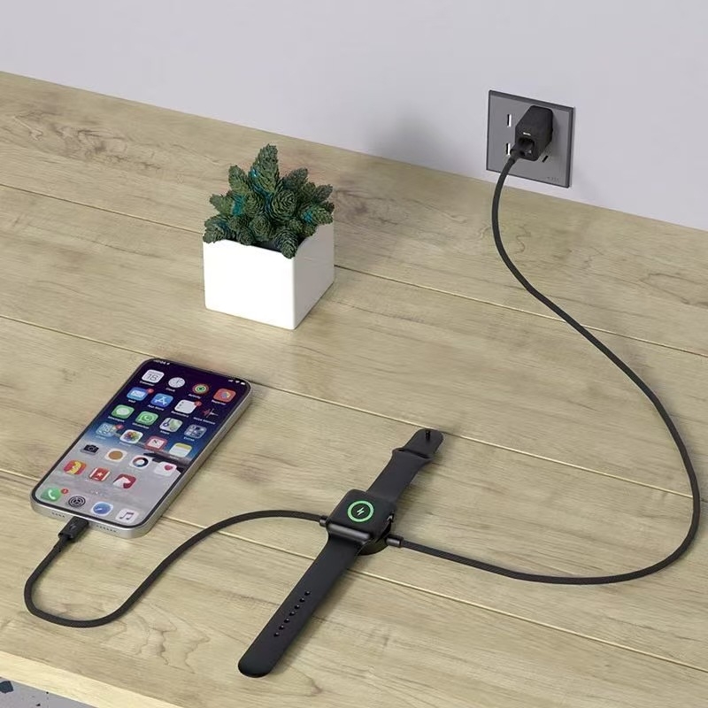 L5s 2 v 1 nabíjací kábel pre telefón a Apple Watch | Qi bezdrôtové nabíjanie, 5W, dĺžka 1 m