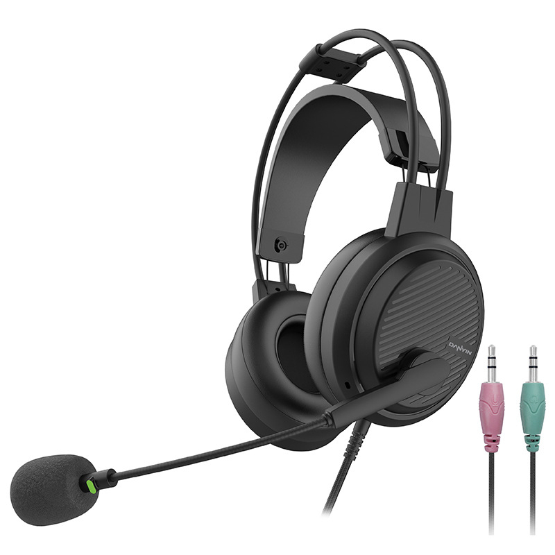 Žične USB slušalice D5000 za PC, 50 mm zvučnici, kožne ušne navlake, 2,8 m pleteni kabel, raspon frekvencija 20–2000 Hz, distorzija 3%, ugrađeni mikrofon
