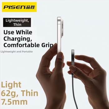 Bezdrôtová nabíjačka s zabudovaným káblom 1 m – 15W, Qi protokol, N52 magnet