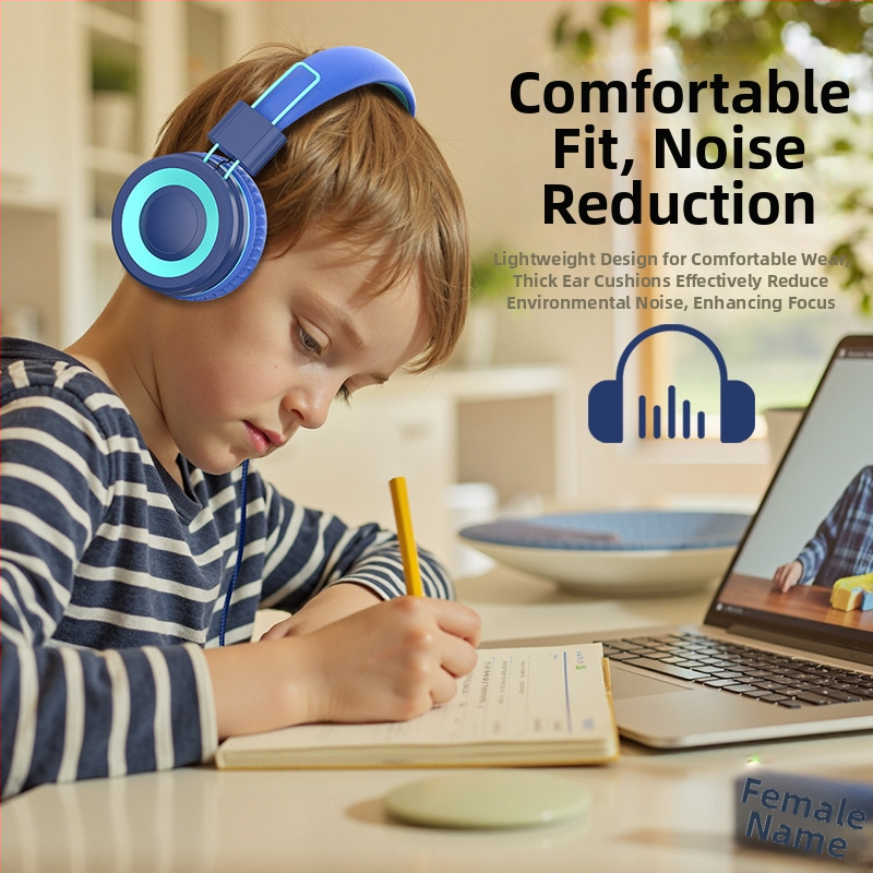 Vodiace slúchadlá pre študentov a deti, nastaviteľné a skladacie, s mikrofónom pre online vyučovanie — 40 mm reproduktory, impedance 32 Ω, frekvenčný rozsah 20–20000 Hz, USB-C a 3,5 mm konektor