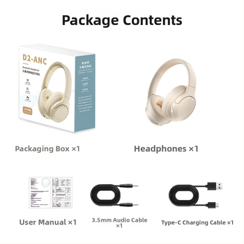 Esportové bezdrôtové slúchadlá Bluetooth s ANC, over-ear dizajn, Bluetooth 5.4, dojazd 10 m, výdrž batérie >8 h, stereo