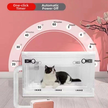 Háziállat szárító doboz macskáknak és kutyáknak, állandó hőmérséklet, teljesítmény 2000 W fölött, Modell 1, Feszültség ≤36 V, Túlmelegedés elleni védelem nélkül