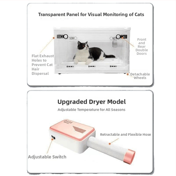 Háziállat szárító doboz macskáknak és kutyáknak, állandó hőmérséklet, teljesítmény 2000 W fölött, Modell 1, Feszültség ≤36 V, Túlmelegedés elleni védelem nélkül