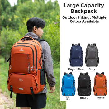 Turistický batoh z nylonu, priedušný a vodeodolný, zakrivený ramenný popruh, polyesterová podšívka, unisex