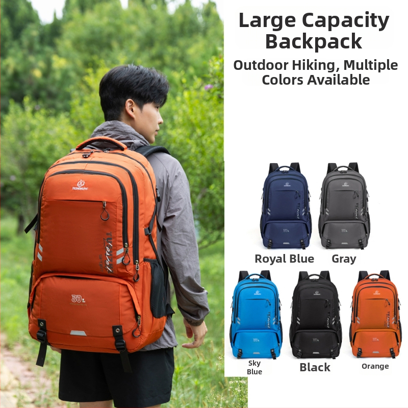 Turistický batoh z nylonu, priedušný a vodeodolný, zakrivený ramenný popruh, polyesterová podšívka, unisex