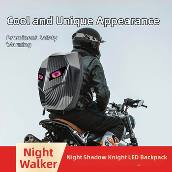 LED batoh na motocyklové jazdy s Bluetoothom, nepremokavý tvrdý shell, ABS+PC materiál