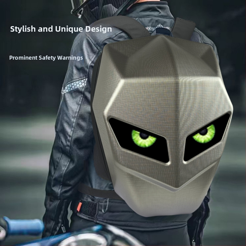 LED batoh na motocyklové jazdy s Bluetoothom, nepremokavý tvrdý shell, ABS+PC materiál