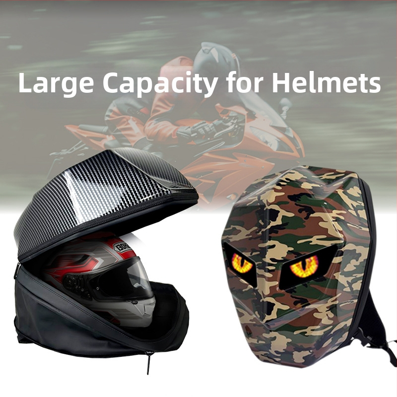 LED batoh na motocyklové jazdy s Bluetoothom, nepremokavý tvrdý shell, ABS+PC materiál