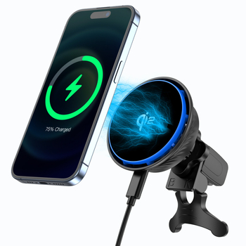 Autós telefontartó Qi2-szcertifikált hűtőventilátorral, 15W mágneses vezeték nélküli töltővel, QC3.0 gyors töltéssel és univerzális kompatibilitással