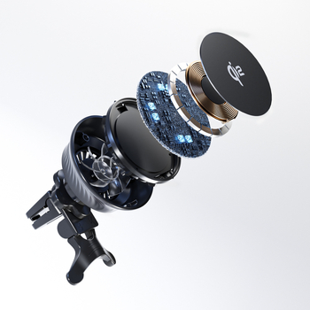 Autós telefontartó Qi2-szcertifikált hűtőventilátorral, 15W mágneses vezeték nélküli töltővel, QC3.0 gyors töltéssel és univerzális kompatibilitással