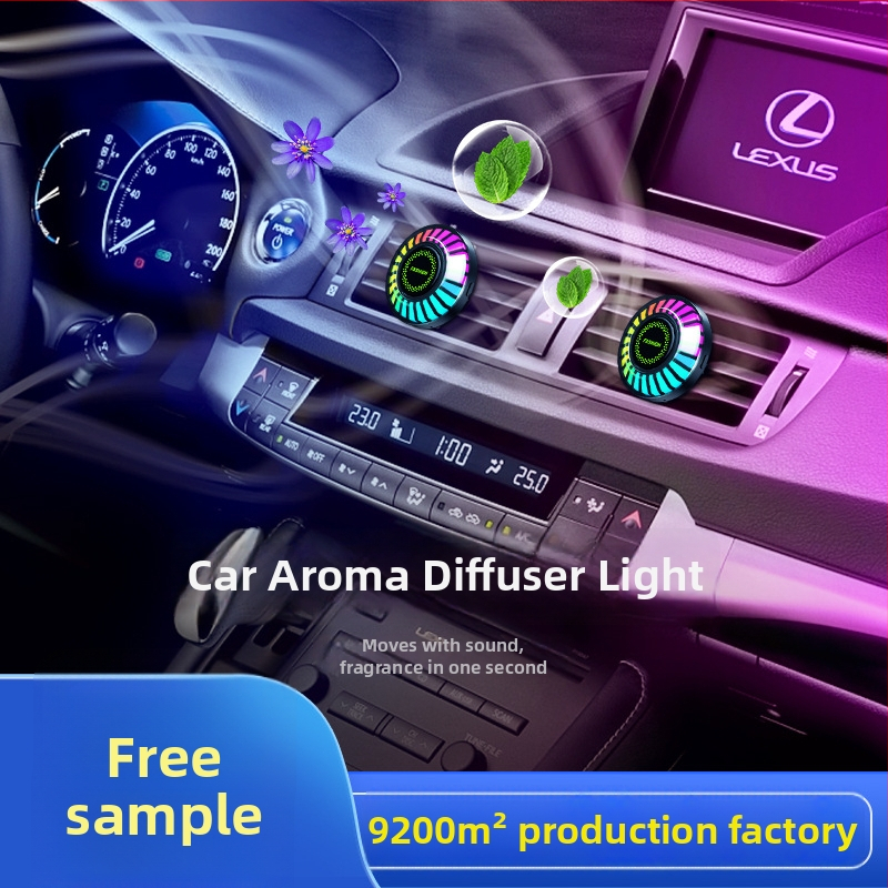 Auto iekšējā atmosfēras gaisma ar RGB, aromaterapiju, balsu vadītu mūzikas ritmu, USB barošanai spirālveida lampai