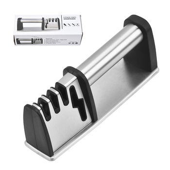 4-v-1 brúsič nožov, ručný kuchynský nástroj, s wolfrámovou oceľou a diamantovou brúsnou plochou