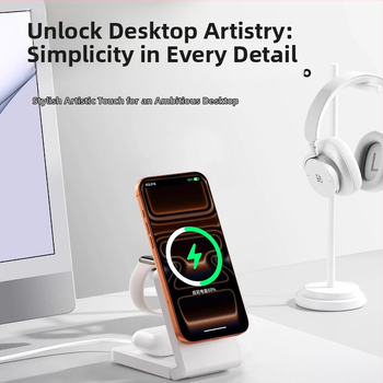 3-in-1 vezeték nélküli töltő mágneses gyors töltéssel és teleszkópos állvánnyal iPhone-hoz - 25W, 5A, Testreszabás támogatott