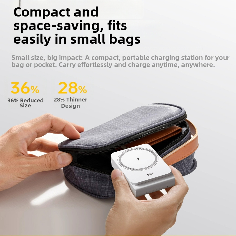 3-in-1 vezeték nélküli töltő mágneses gyors töltéssel és teleszkópos állvánnyal iPhone-hoz - 25W, 5A, Testreszabás támogatott