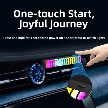 Automobiļu LED apkārtnes gaisma ar mūzikas spektra sensoru un balss vadību, taisnstūra lampas korpuss, PVC abažūrs, PVC pamatne, 5V barošana