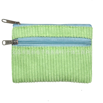 Aoshan corduroy mincovník s dvojitým zipsom, priehradka na karty, pre ženy – mestský minimalistický štýl, podšívka z polyesteru, jeseň 2024