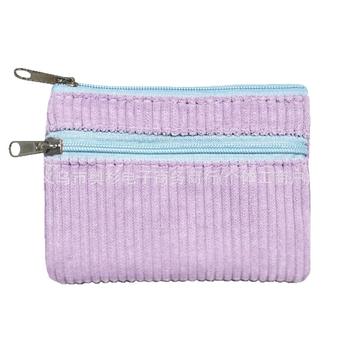 Aoshan corduroy mincovník s dvojitým zipsom, priehradka na karty, pre ženy – mestský minimalistický štýl, podšívka z polyesteru, jeseň 2024